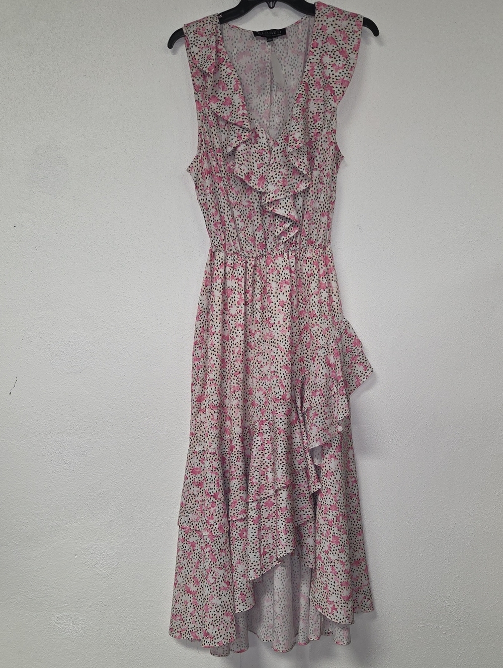 Eloquii Pink Floral Ruffle High-Low Dress